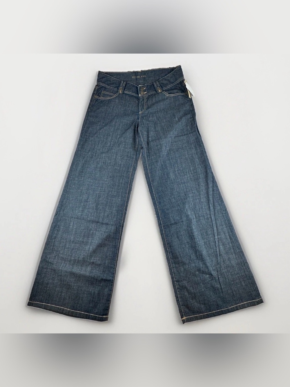 Michael Kors Core of Kors Low Rise Wide Leg Indigo Denim Jeans NWT Women's 12